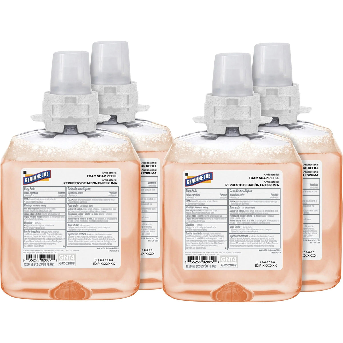 Genuine Joe Antibacterial Foam Soap Refill - Orange Blossom Scent - 1.32 Quart - 4/Carton - Skin Care Dispensers &