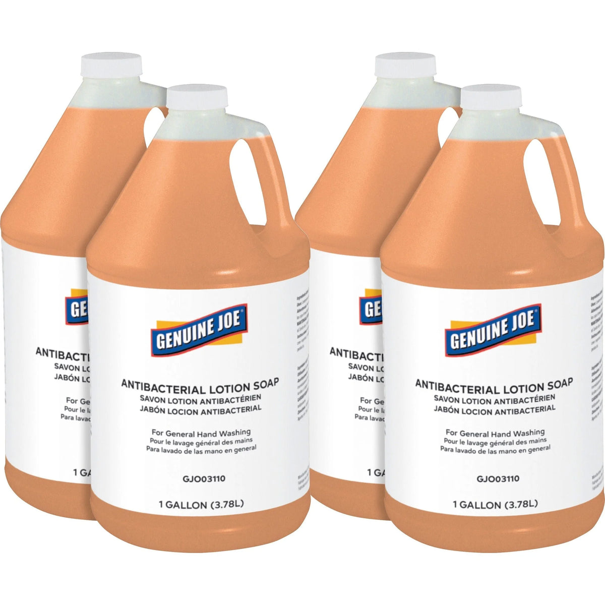 Genuine Joe Antibacterial Lotion Soap - 1 gal - Bacteria & Grime Remover - Orange Scent - Hand Soaps/Cleaners