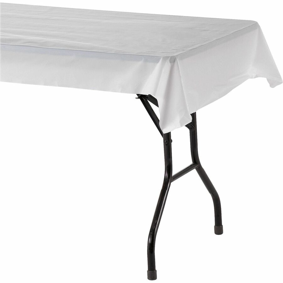 Genuine Joe Banquet-Size Plastic Tablecover - 300 ft Length x 40’’ Width - White - 1 Roll - Tablecloths