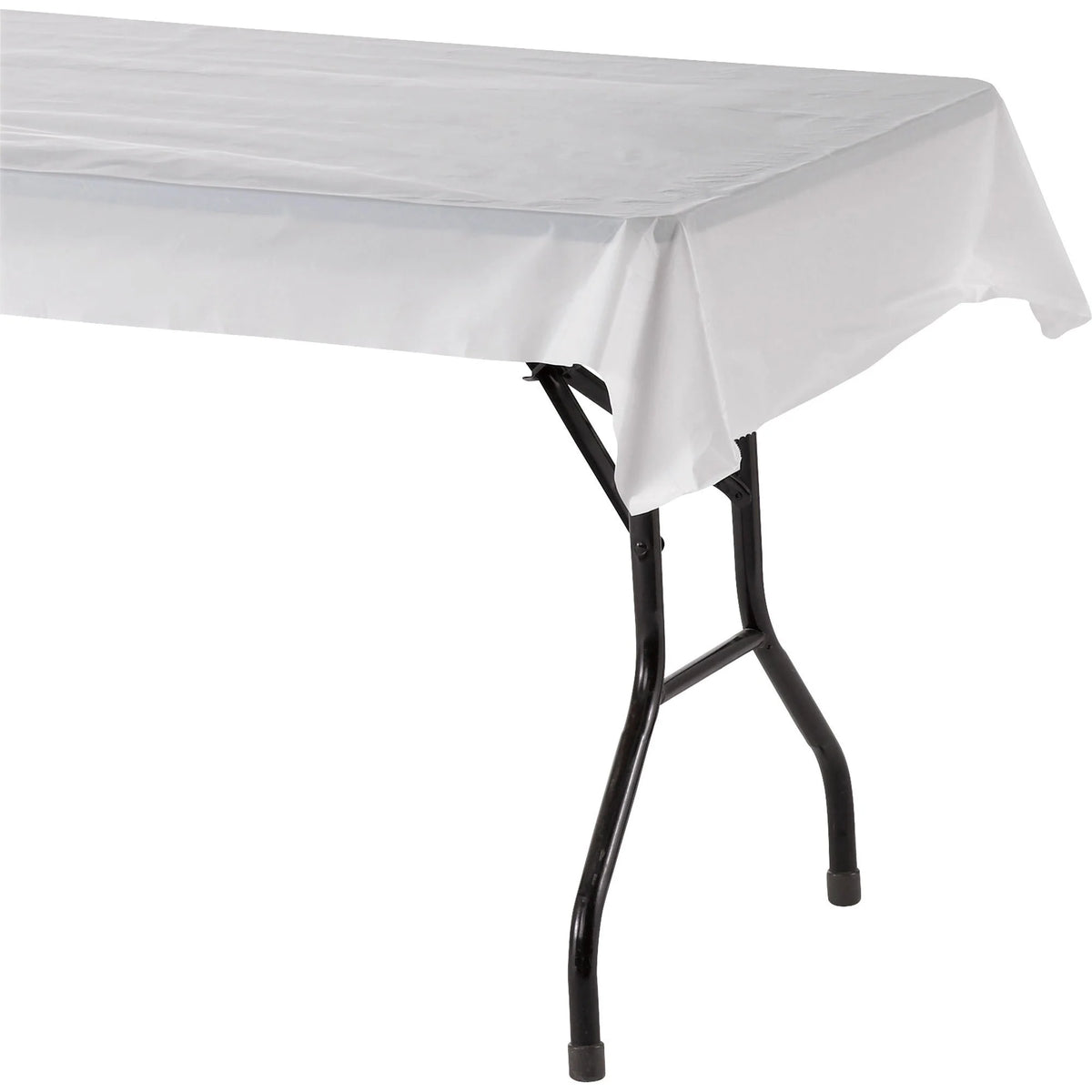 Genuine Joe Banquet-Size Plastic Tablecover - 300 ft Length x 40’’ Width - White - Tablecloths