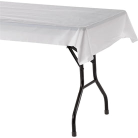 Genuine Joe Banquet-Size Plastic Tablecover - 300 ft Length x 40’’ Width - White - 1 Roll - Tablecloths