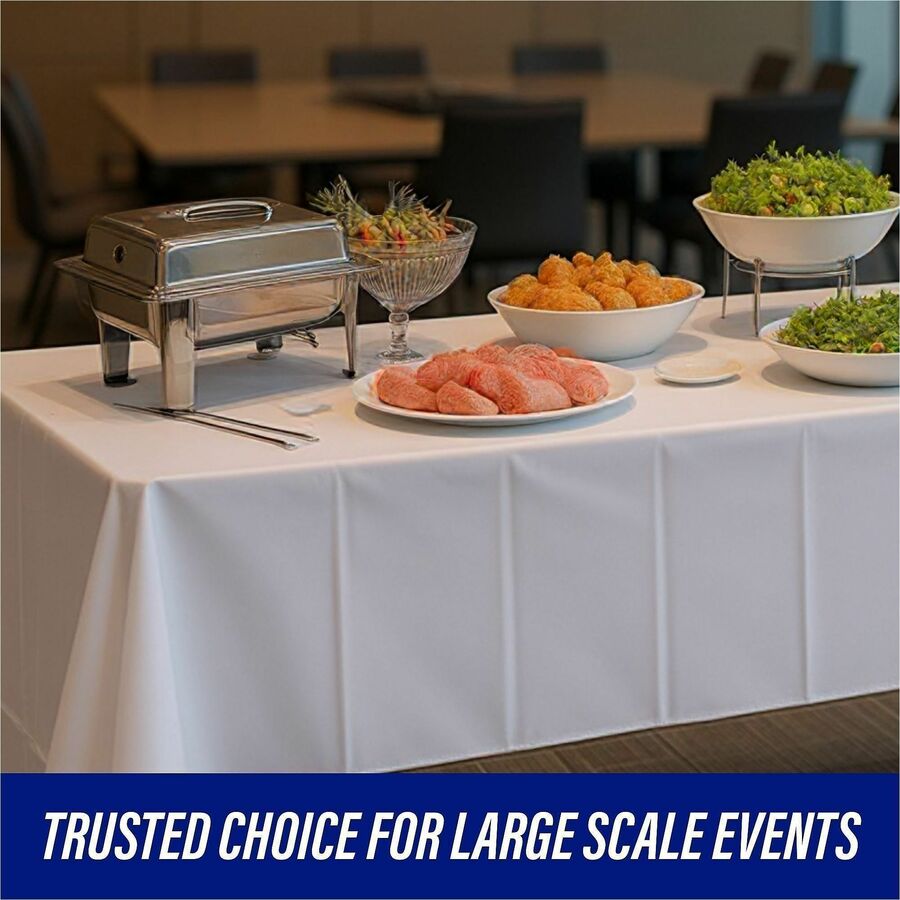 Genuine Joe Banquet-Size Plastic Tablecover - 300 ft Length x 40’’ Width - White - 6 / Carton - Tablecloths