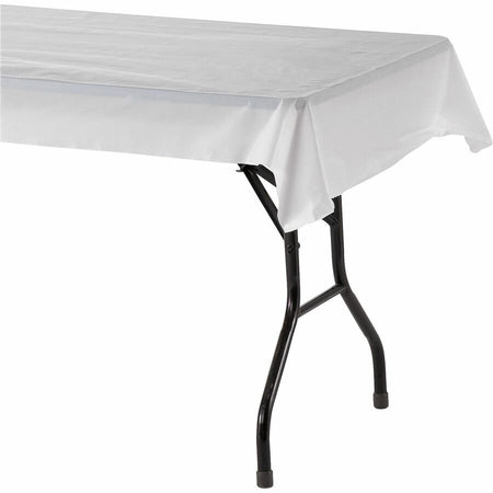 Genuine Joe Banquet-Size Plastic Tablecover - 300 ft Length x 40’’ Width - White - 6 / Carton - Tablecloths