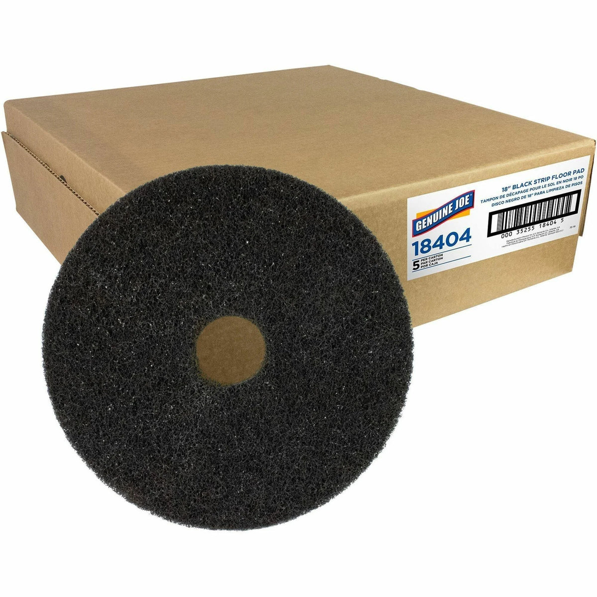 Genuine Joe Black Floor Stripping Pad - Round - 18’’ Diameter - 175 rpm to 350 Speed Supported - Machines & Accessories