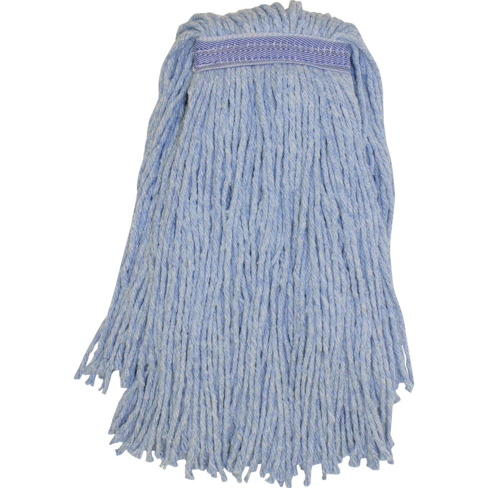 Genuine Joe Blended Yarn Mophead #24: Stain-Resistant & Durable Blue - Mops Refills