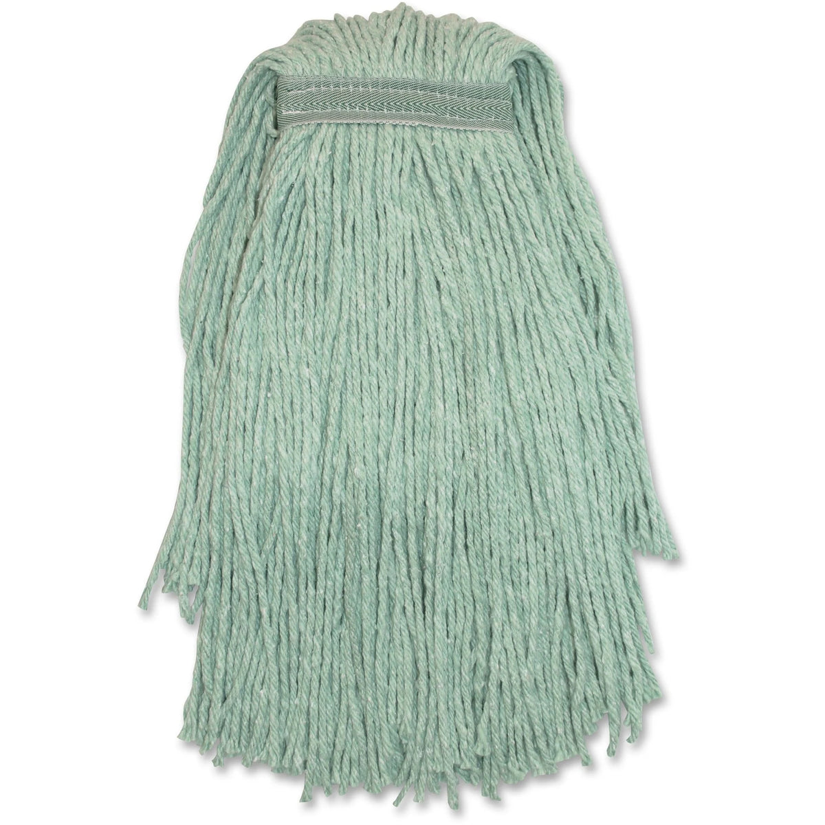 Genuine Joe Blended Yarn Mophead #24: Stain-Resistant & Durable Green - Mops Refills