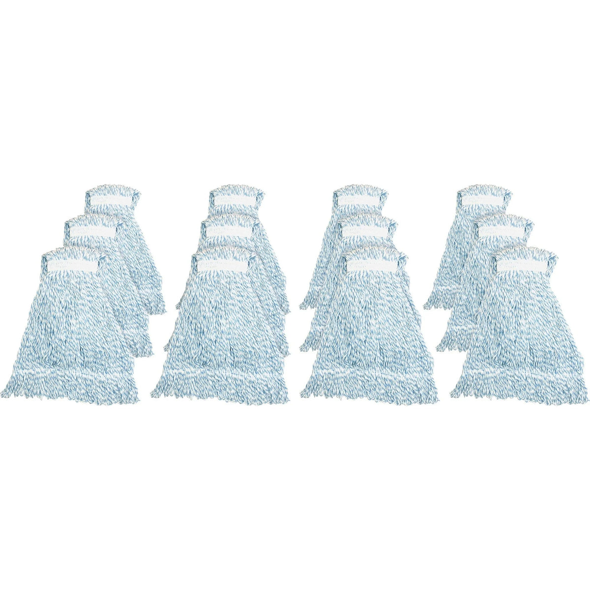 Genuine Joe Blue Stripes Hygrade Rayon Mophead - Medium - 12/Carton - Mops & Refills