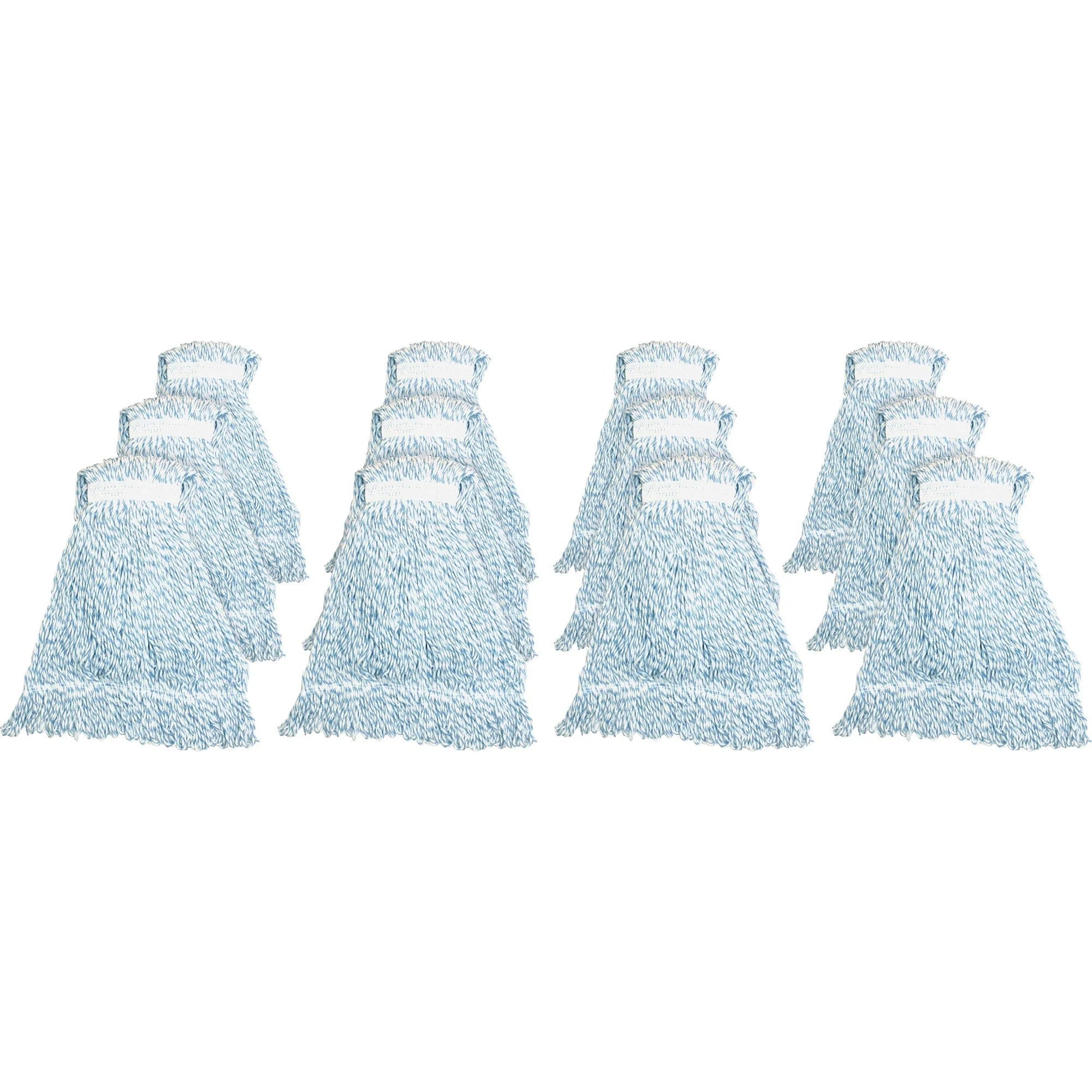 Genuine Joe Blue Stripes Hygrade Rayon Mophead - Medium - 12/Carton - Mops & Refills