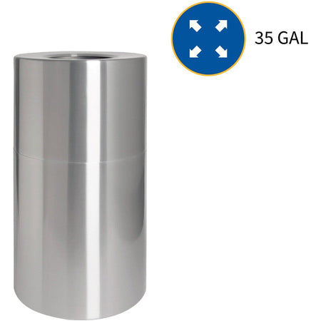 Genuine Joe Classic Cylinder 2-Piece Waste Receptacle - Alternate-Image2
