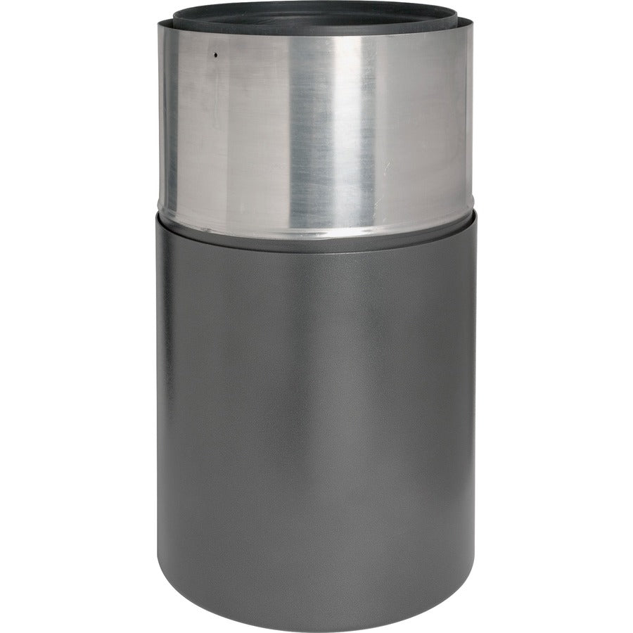 Genuine Joe Classic Cylinder Gray Waste Receptacle - Bottom