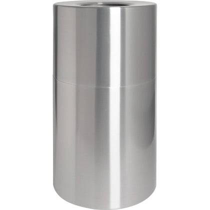Genuine Joe Classic Cylinder Waste Receptacle - 35 gal - Weather/Fire/Leak Proof - Containers & Lids