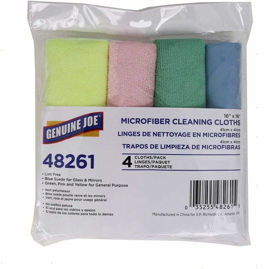 Genuine Joe Color-coded Microfiber Cleaning Cloths - Front
