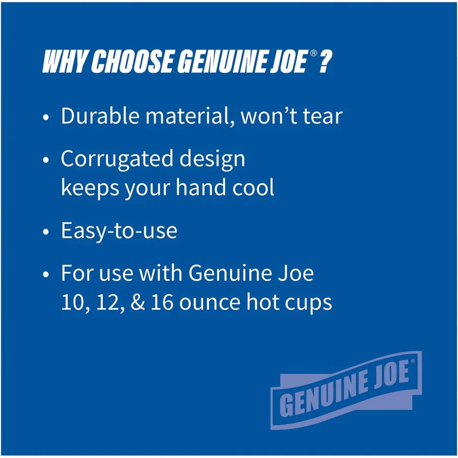 Genuine Joe Corrugated Cup Sleeves: Brown 50/Pack - 20/Carton - Cups