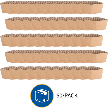 Genuine Joe Corrugated Cup Sleeves: Brown 50/Pack - Cups