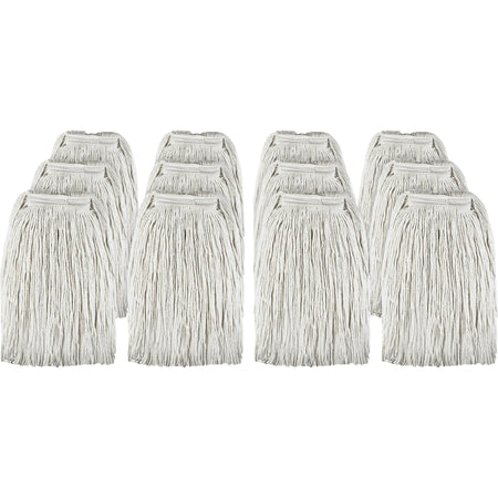 Genuine Joe Cotton Blend Mop Refill - 12/ Carton - Mops & Refills