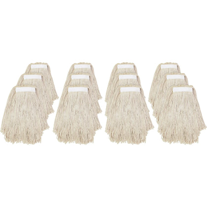 Genuine Joe Cotton Mophead - Natural - 12/ Carton - Mops & Refills