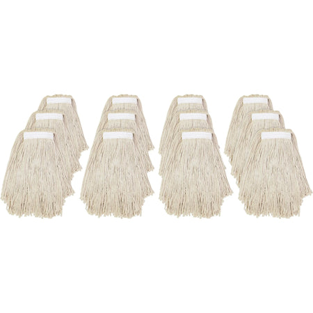 Genuine Joe Cotton Mophead - Natural - 12/ Carton - Mops & Refills