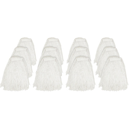 Genuine Joe Cut End Mophead - #24 - Absorbent Rayon - 12/Carton - Mops & Refills