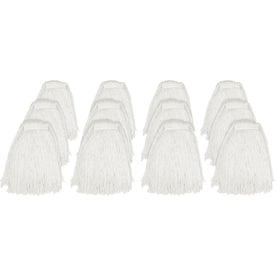 Genuine Joe Cut End Mophead - #24 - Absorbent Rayon - 12/Carton - Mops & Refills
