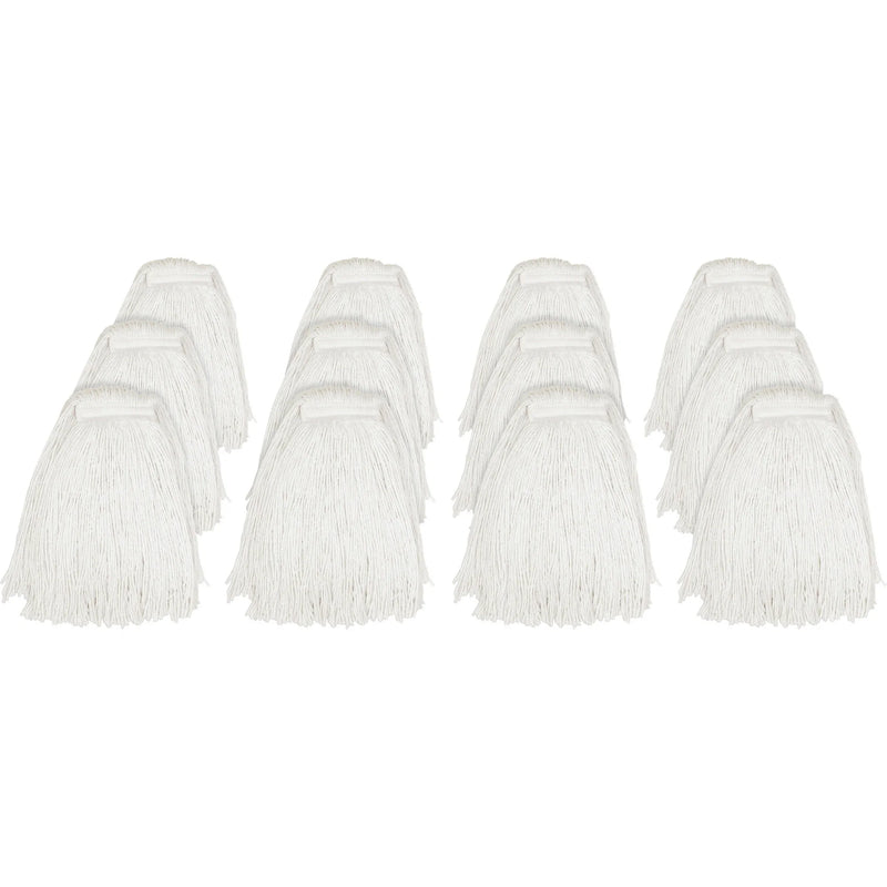 Genuine Joe Cut End Mophead - #24 - Absorbent Rayon - 12/Carton - Mops & Refills