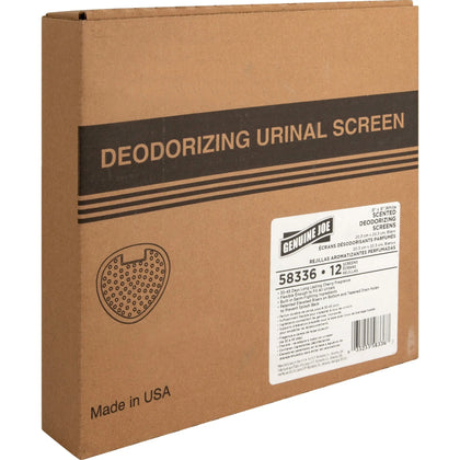 Genuine Joe Deluxe Urinal Screen: 45-Day Deodorizer - Flexible Design - Deodorant Blocks