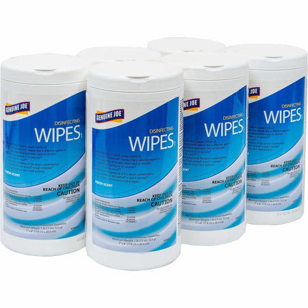 Genuine Joe Disinfecting Wipes: Fresh Citrus Scent Pre-moistened - 75 Wipes/Tub - Cleaning Wipes