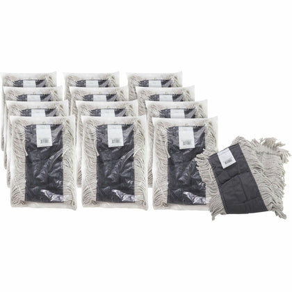 Genuine Joe Disposable Dust Mop Refill - 5x24 - 4-ply Cotton - 12/Carton - Mops & Refills