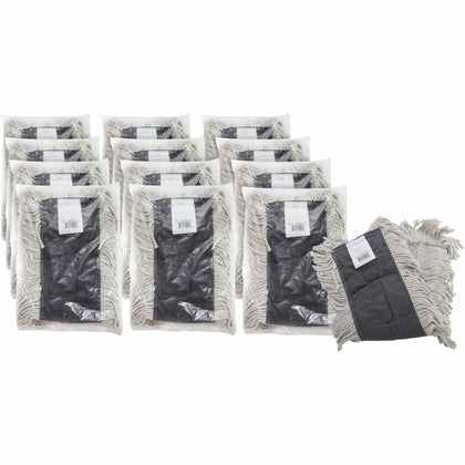 Genuine Joe Disposable Dust Mop Refill - 5x24 - 4-ply Cotton - 12/Carton - Mops & Refills