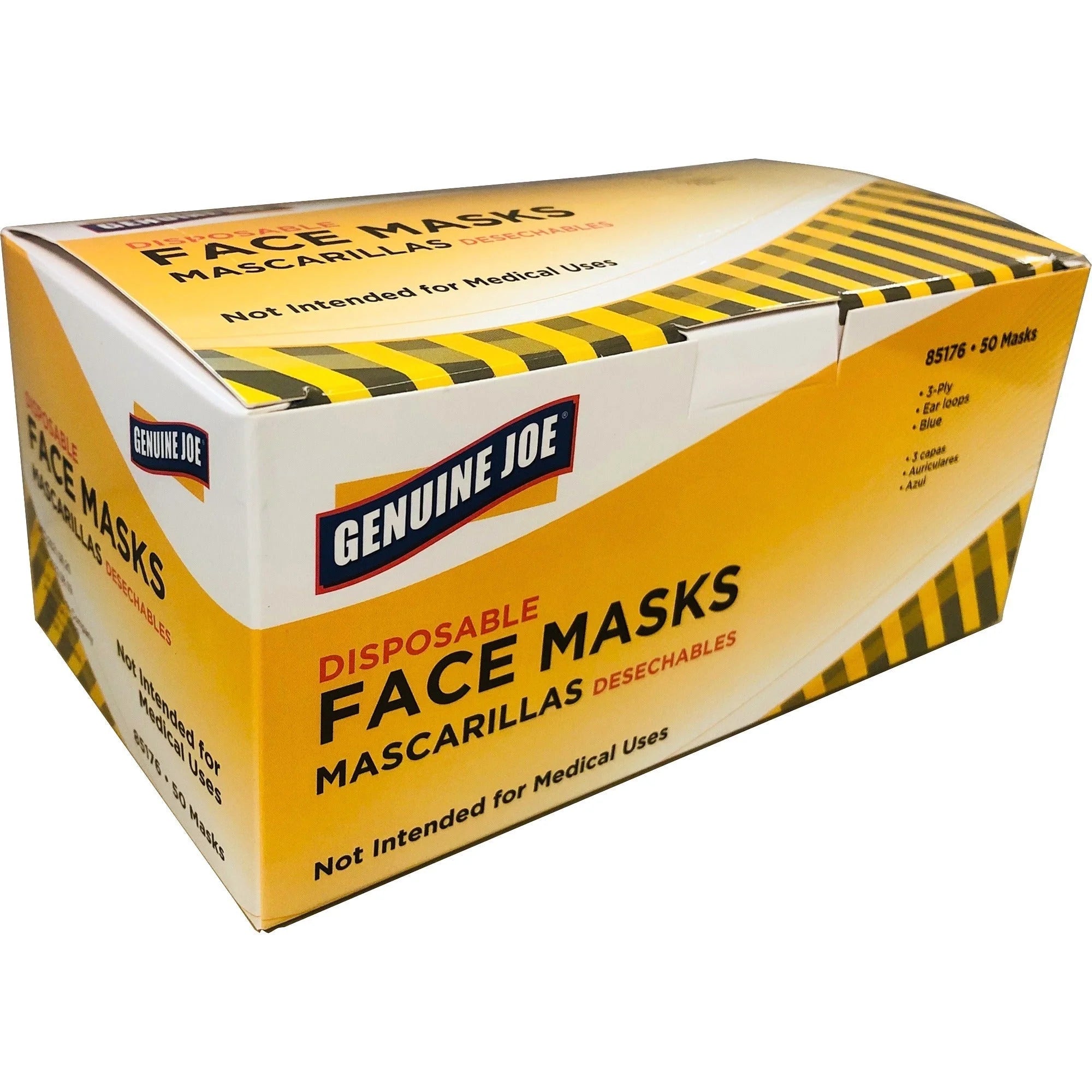 Genuine Joe Disposable Face Mask - Particulate Protection - Blue - Box of 50 - Multipurpose Masks