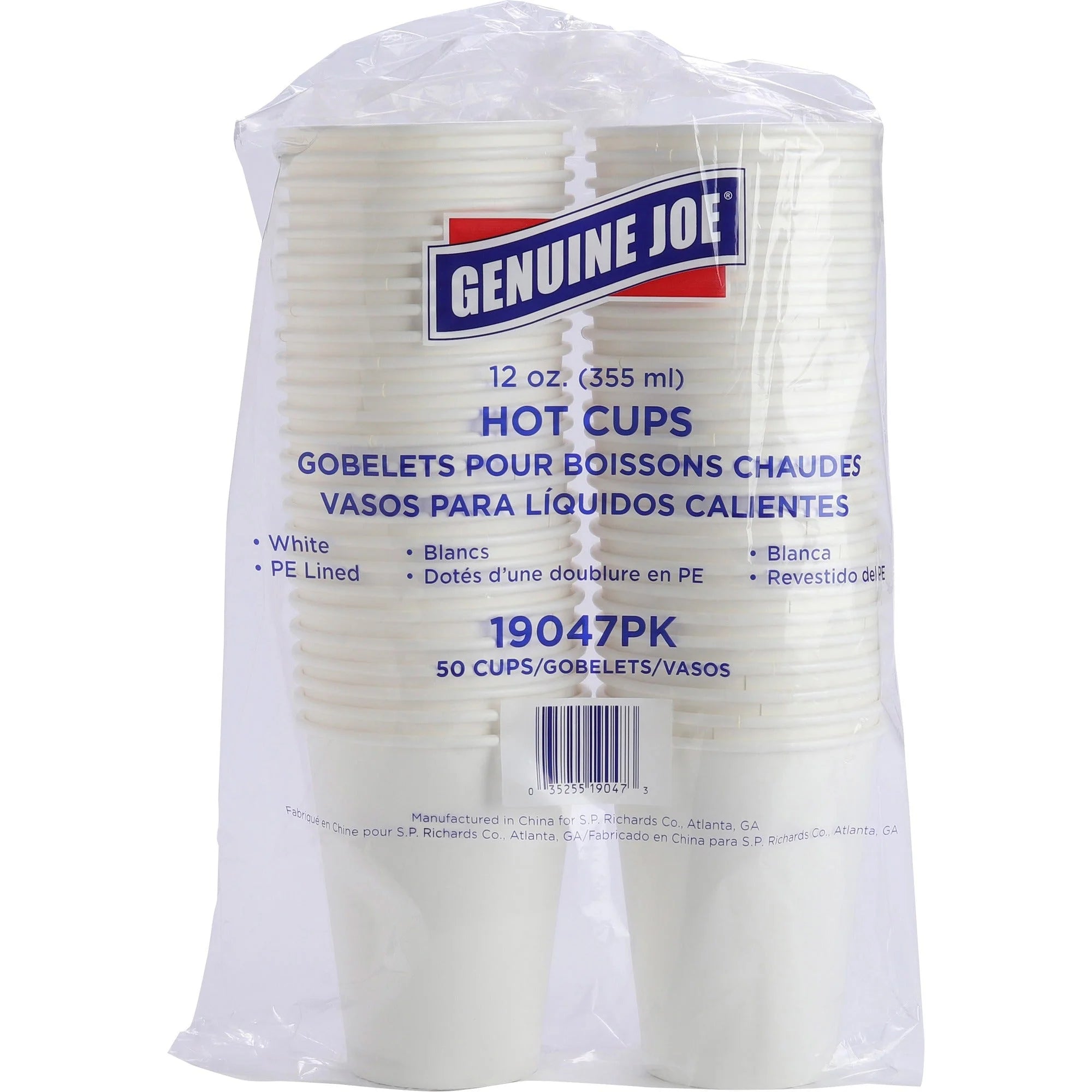 Genuine Joe Disposable Hot Cups - 12 oz White Polyurethane - 50/Pack