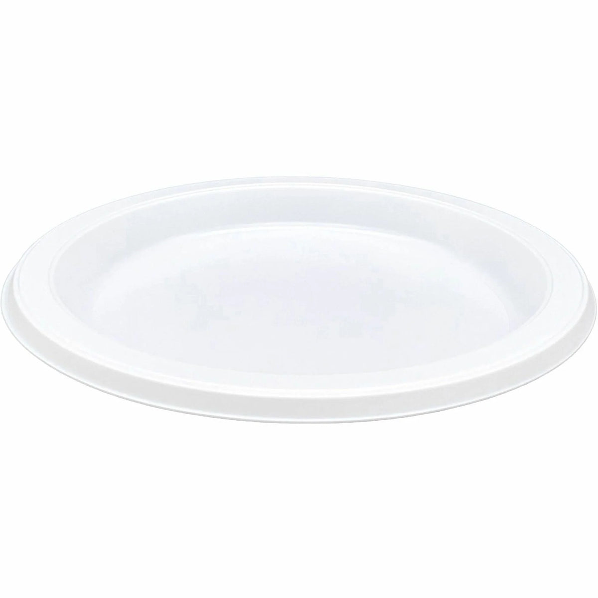 Genuine Joe 7’’ Disposable Plastic Plates - Picnic Party Breakroom - White - Body - Round - 125/Pack