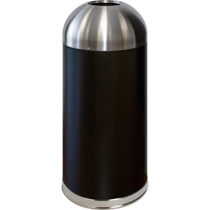 Genuine Joe Dome Top Trash Receptacle - 15 Gallon Stainless Steel Bin - Waste Containers & Lids