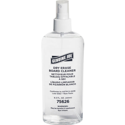 Genuine Joe Dry-Erase Board Cleaner - Clear Formula - 8 oz. Bottle - Markers &