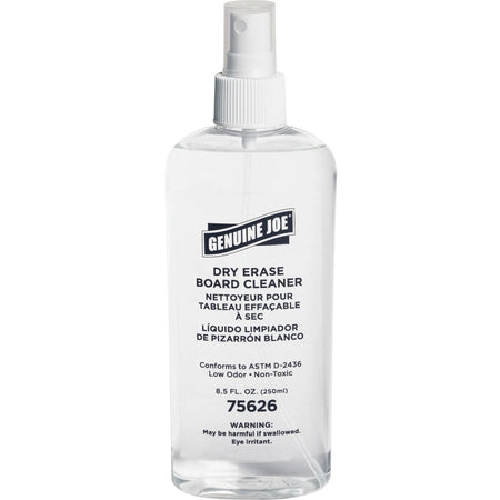 Genuine Joe Dry-Erase Board Cleaner - Clear Formula - 8 oz. Bottle - Markers &