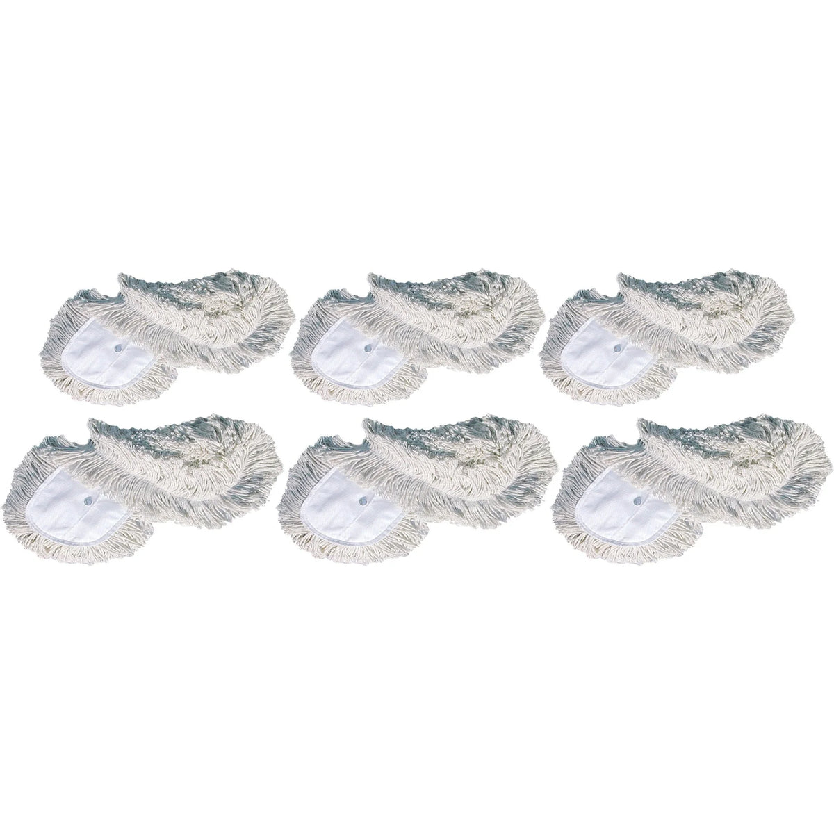 Genuine Joe Dust Mop Head Refill - High-Quality Cotton Yarn - White - 6/Carton - Mops & Refills