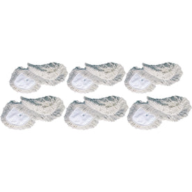 Genuine Joe Dust Mop Head Refill - High-Quality Cotton Yarn - White - 6/Carton - Mops & Refills