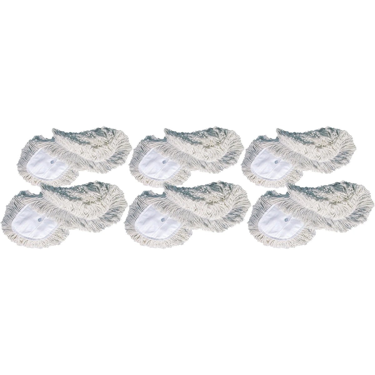 Genuine Joe Dust Mop Head Refill - High-Quality White Yarn Blend - 6-Pack - Mops & Refills