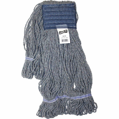 Genuine Joe Earth Mop Refill - Large 5’’ Headband - Quick Drying Polyester Fiber - Blue - Mops & Refills
