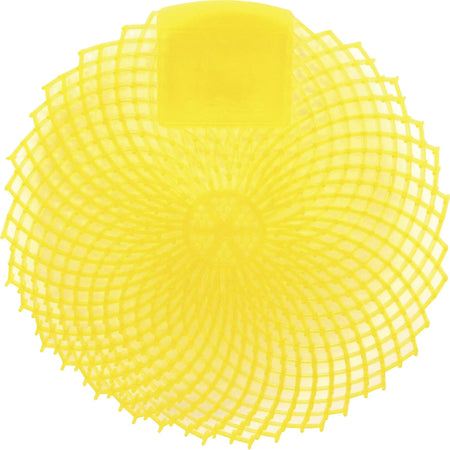 Genuine Joe Eclipse Urinal Screen: Anti-Splash Deodorizer - 1 Dozen Yellow - Deodorant Blocks