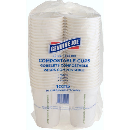 Genuine Joe 12 oz Eco-friendly Paper Cups fl White 50 / Pack (GJO10215)