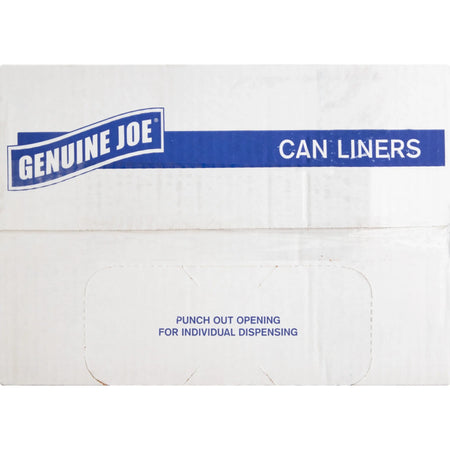 Genuine Joe Economy High-Density Can Liners - Small Size - 10 gal Capacity - 24’’ Width x Length - Trash Bags &