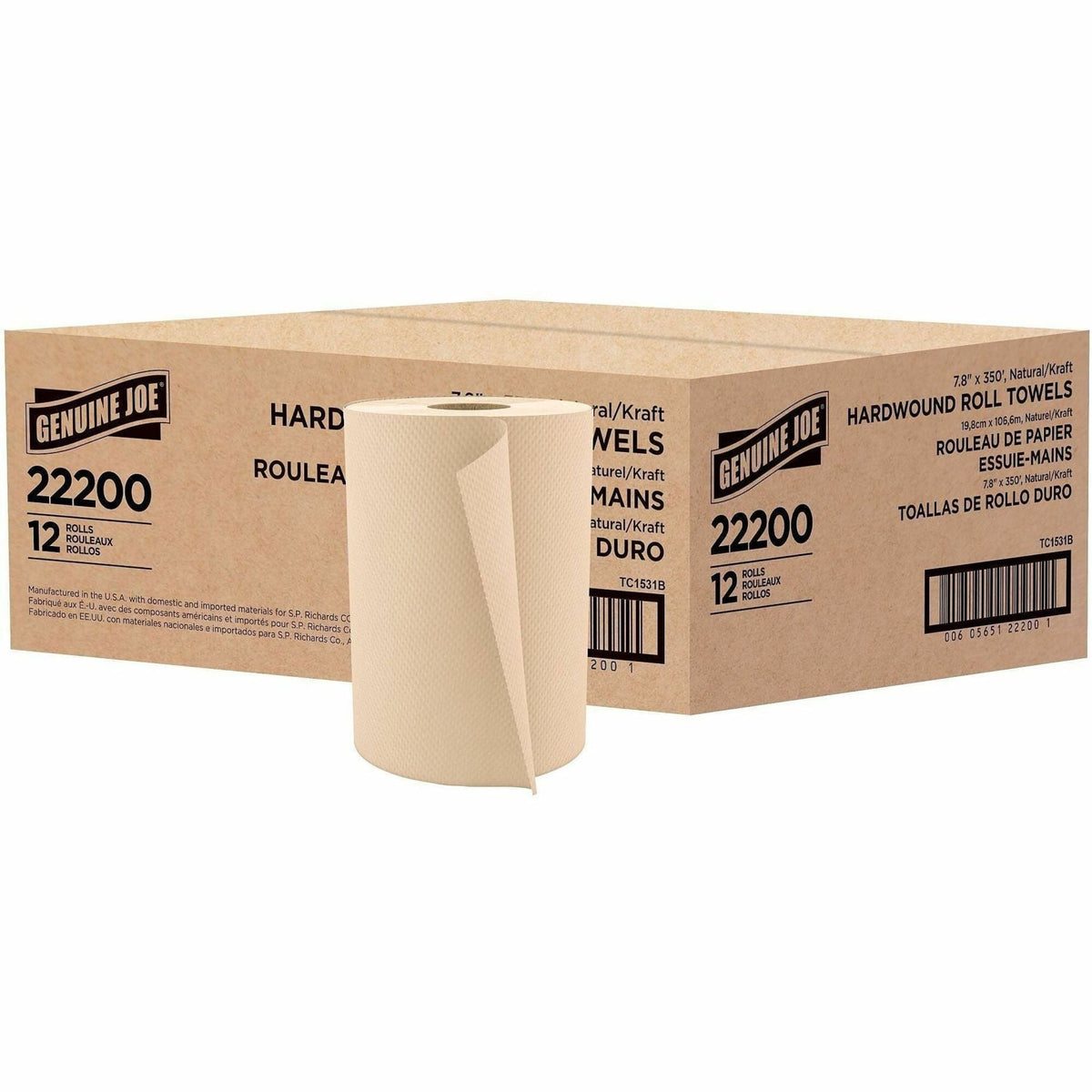 Genuine Joe Embossed Hardwound Roll Towels - 2000