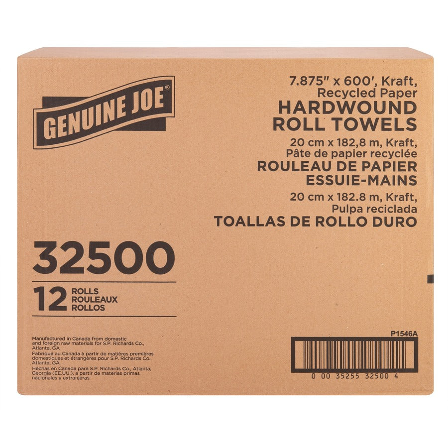 Genuine Joe Embossed Hardwound Roll Towels - Front