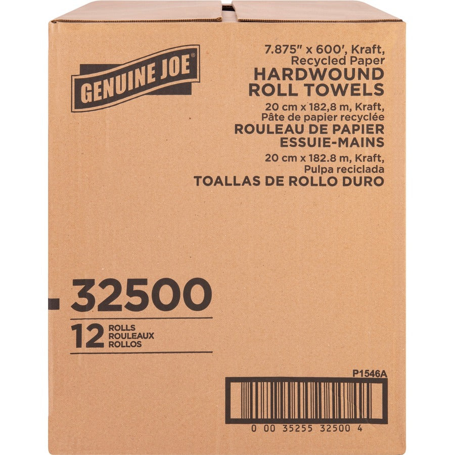 Genuine Joe Embossed Hardwound Roll Towels - Left
