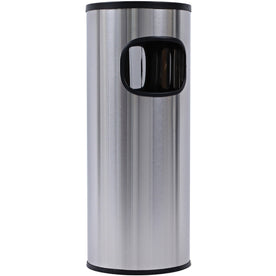 Genuine Joe Fire-Safe 3-Gallon Ashtray Receptacle: Compact Stainless Steel - Smoking Receptacles