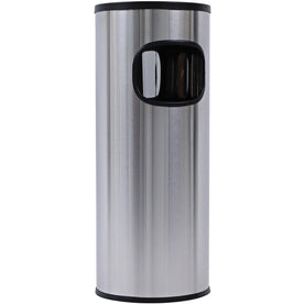 Genuine Joe Fire-Safe 3-Gallon Ashtray Receptacle: Compact Stainless Steel - Smoking Receptacles