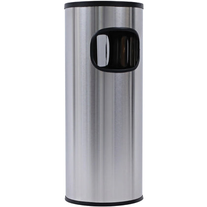 Genuine Joe Fire-Safe 3-Gallon Ashtray Receptacle: Compact Stainless Steel - Smoking Receptacles