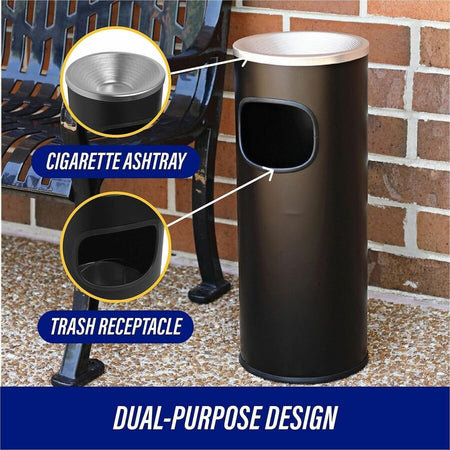 Genuine Joe Fire-safe 3-Gallon Ashtray Receptacle - Alternate-Image2