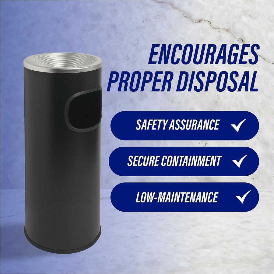 Genuine Joe Fire-safe 3-Gallon Ashtray Receptacle - Alternate-Image4