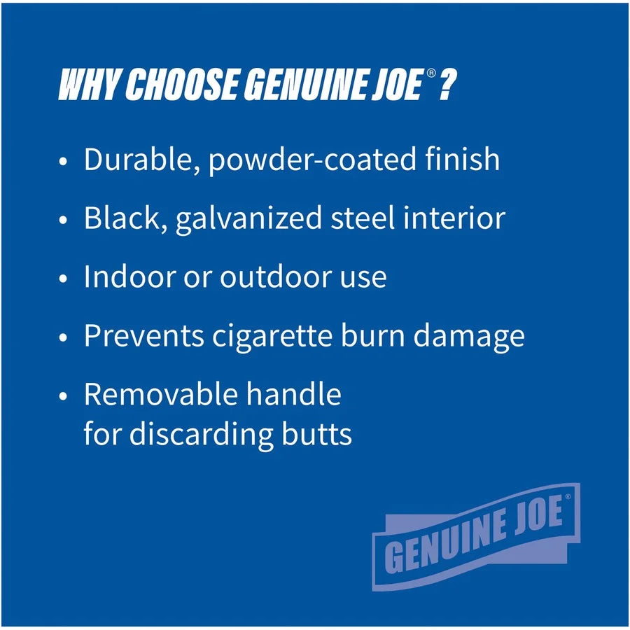 Genuine Joe Fire-Safe Smoking Receptacle - Durable 4.25 Gal Capacity - Receptacles